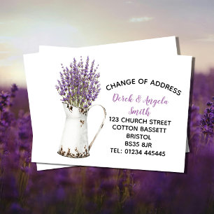 Tarjeta Postal de Cambio de Dirección Lavanda   Nu