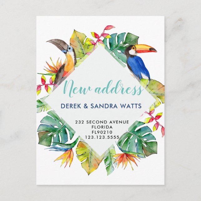 Tarjeta postal de cambio de dirección nos hemos mu (Anverso)