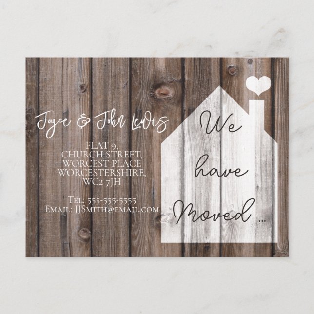 Tarjeta postal de cambio de dirección nos hemos mu (Anverso)