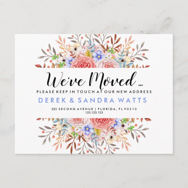 Tarjeta postal de cambio de dirección se mudó de c (Anverso)