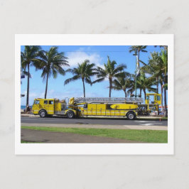 Tarjeta postal de camiones de bomberos de Hawái