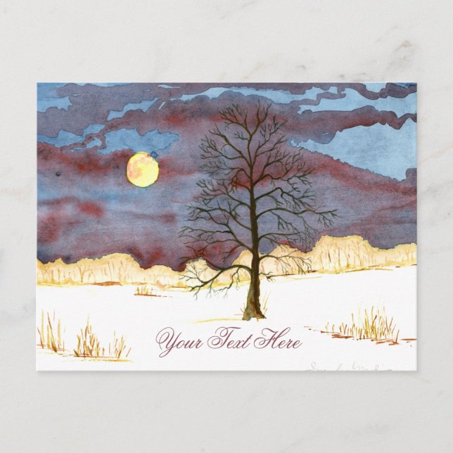 Tarjeta postal de campo de invierno (Anverso)