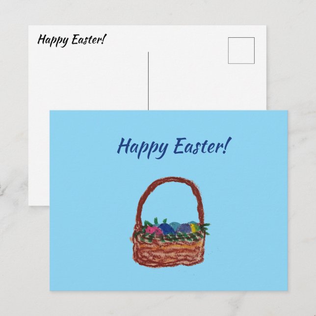 Tarjeta postal de canasta de Pascua (Anverso / Reverso)