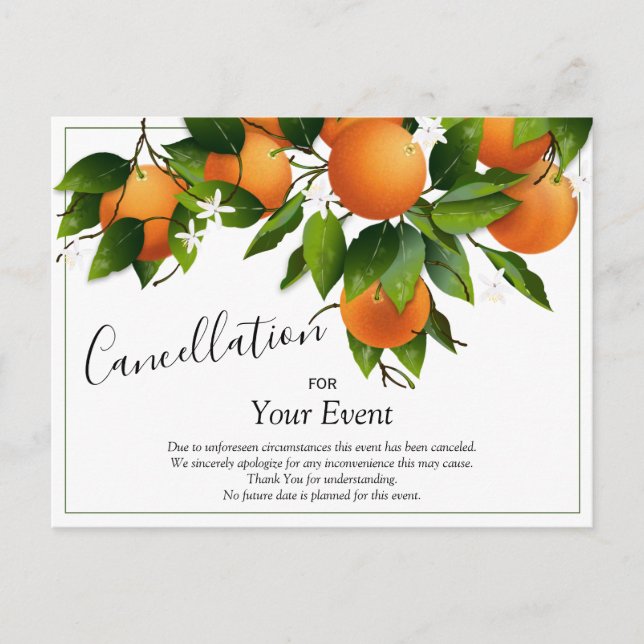 Tarjeta postal de cancelación de naranjas (Anverso)