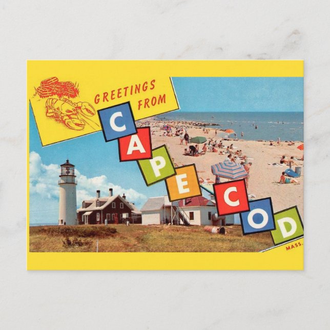 Tarjeta postal de Cape Cod de los años 50 (Anverso)