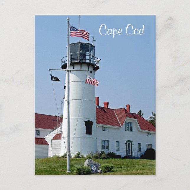 Tarjeta postal de Cape Cod Mass Chatham Lighthouse (Anverso)