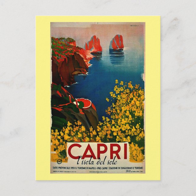 Tarjeta postal de Capri L'Isola del Sole Italia Vi (Anverso)
