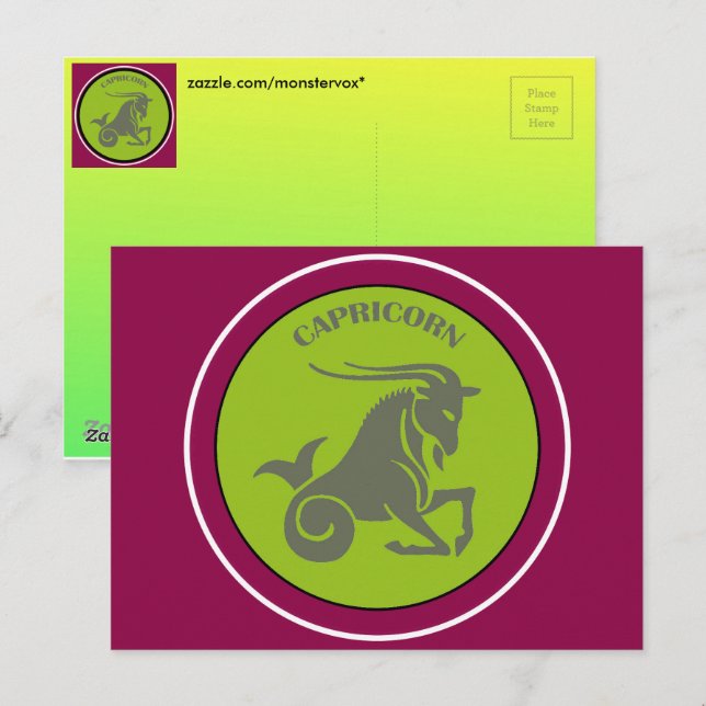 Tarjeta postal de Capricornio (Anverso / Reverso)