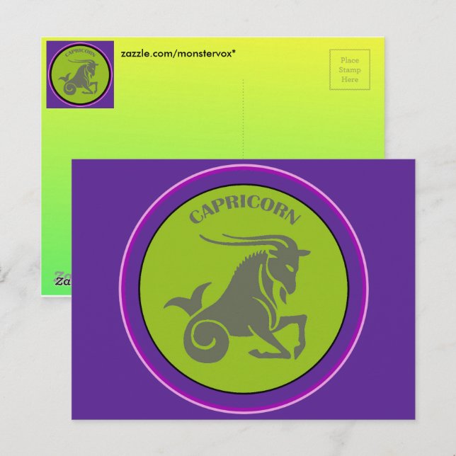 Tarjeta postal de Capricornio (Anverso / Reverso)