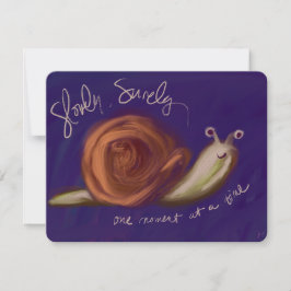 Tarjeta postal de caracol pintada lentamente y con