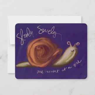 Tarjeta postal de caracol pintada lentamente y con
