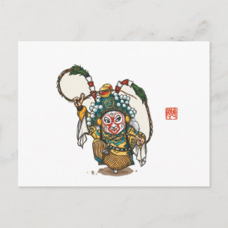 Tarjeta postal de carácter de ópera china - Sun Wu