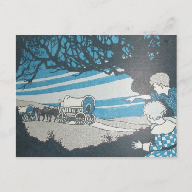 TARJETA POSTAL DE CARAVANA DE CABALLOS DEL OESTE N (Anverso)