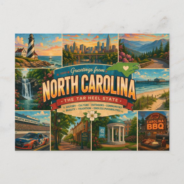 Tarjeta postal de Carolina del Norte (Anverso)