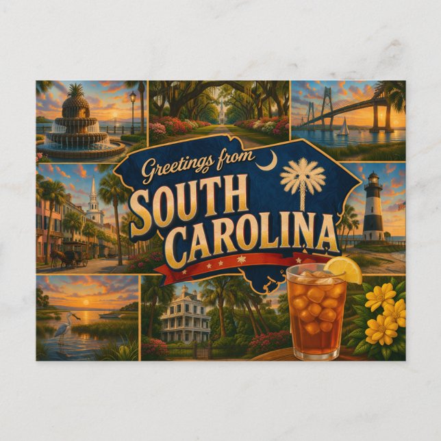 Tarjeta postal de Carolina del Sur (Anverso)
