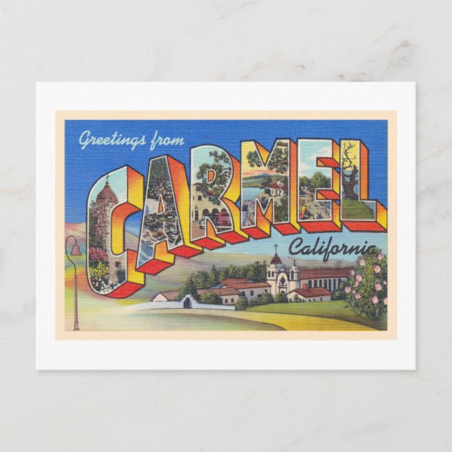 Tarjeta postal de carta grande Carmel California C (Anverso)