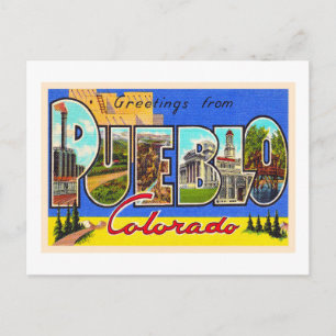 Tarjeta postal de carta grande vintage de Pueblo C