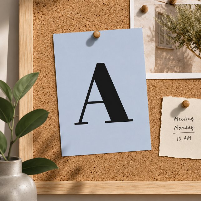 Tarjeta postal de carta personalizada | tarjeta po (Custom initial postcard for teacher notes, student stationery, and personalized decor.)