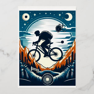 Tarjeta postal de cartel de bicicleta