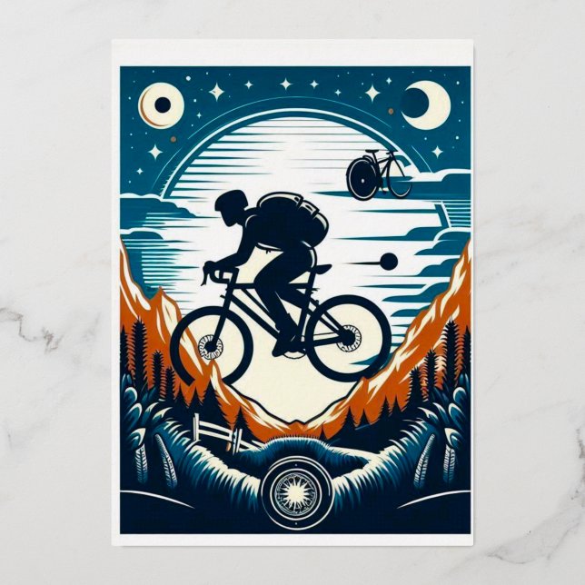 Tarjeta postal de cartel de bicicleta (Anverso)