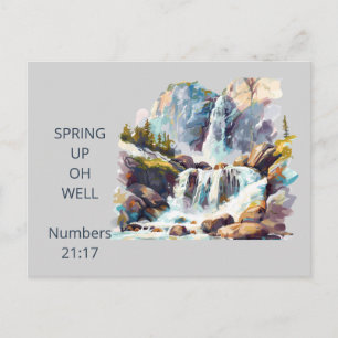 Tarjeta postal de cascada en acuarela "Spring Up O