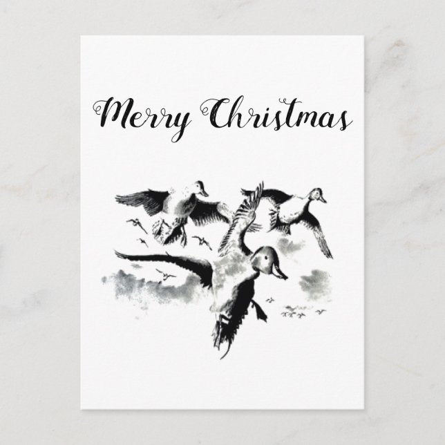 Tarjeta postal de Cazadores de Feliz Navidad (Anverso)