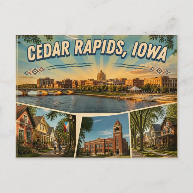 Tarjeta postal de Cedar Rapids Iowa (Anverso)