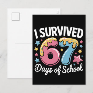 Tarjeta postal de celebración de 67 días de escuel