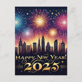 Tarjeta postal de celebración de fuegos artificial