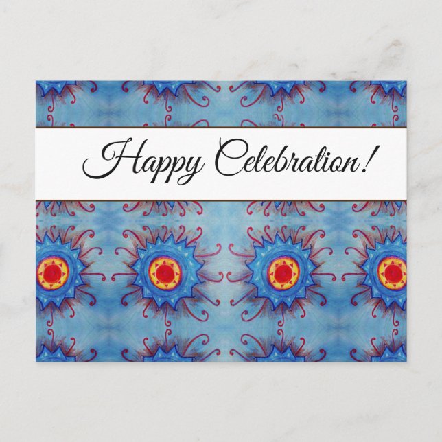 Tarjeta postal de celebración personalizada Mandal (Anverso)