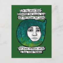 Tarjeta postal de cena para el almuerzo