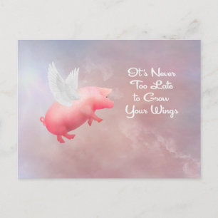 Tarjeta postal de cerdo volador-Crea tus alas