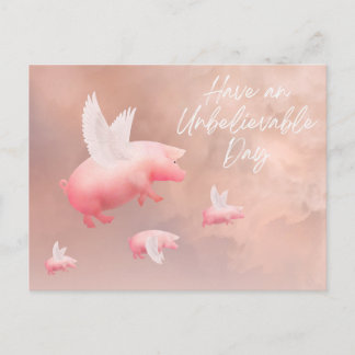 Tarjeta postal de Cerdos Vuelan-Tienen un Día Incr