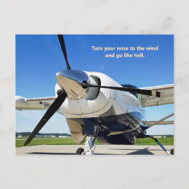 Tarjeta postal de Cessna Caravan "Nariz al viento"