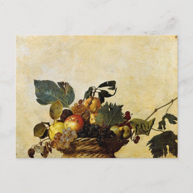 Tarjeta postal de Cesta de frutas de Caravaggio (Anverso)