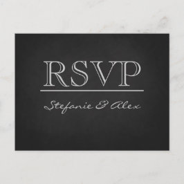 Tarjeta postal de Chalkboard RSVP boda