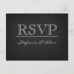 Tarjeta postal de Chalkboard RSVP boda