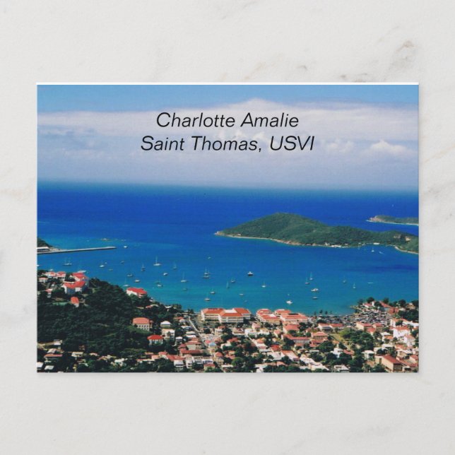 Tarjeta postal de Charlotte Amalie, Saint Thomas,  (Anverso)