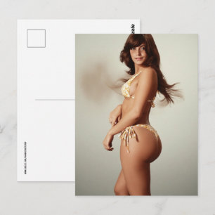 TARJETA POSTAL DE CHICA CON GRAN TRASERO EN BIKINI