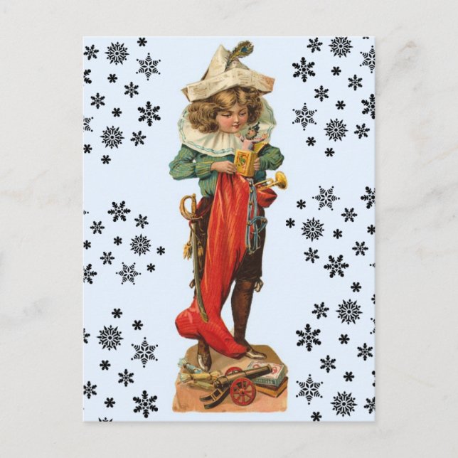 Tarjeta postal de Chica de piratas navideños vinta (Anverso)
