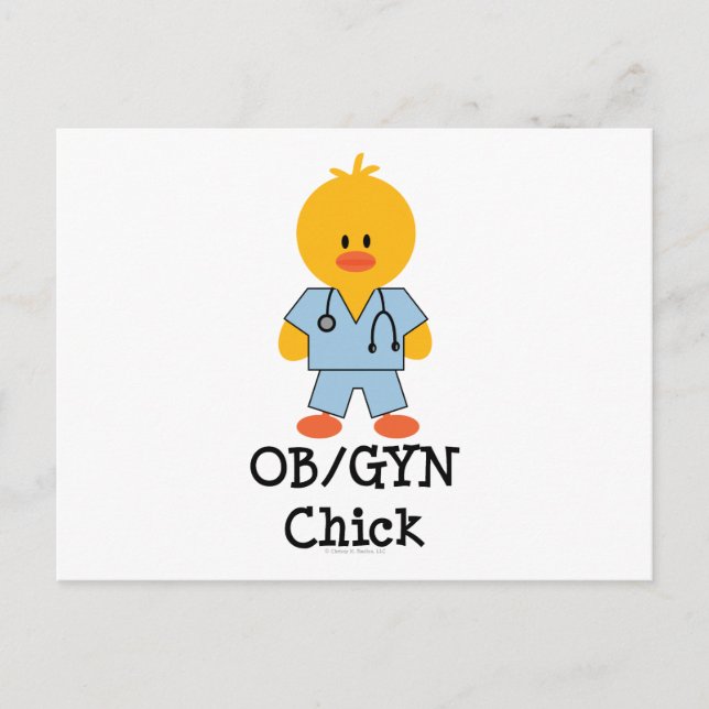 Tarjeta postal de chica OB/GYN (Anverso)