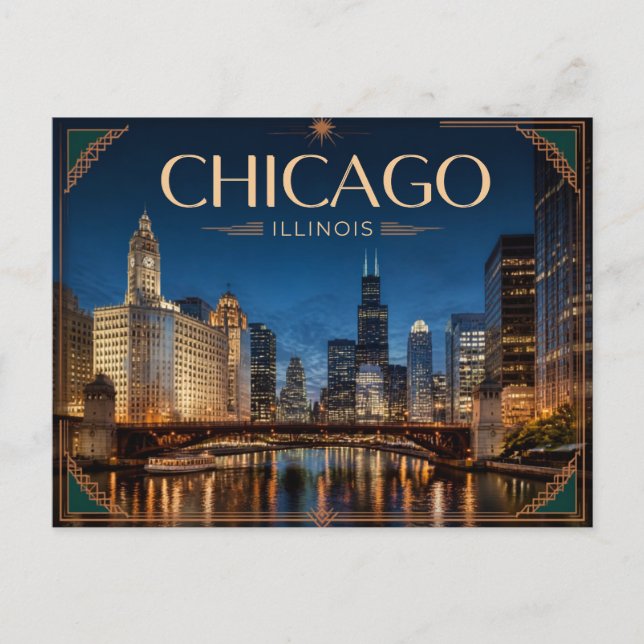 Tarjeta postal de Chicago Illinois (Anverso)
