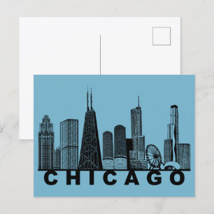 Tarjeta postal de Chicago: Silueta del horizonte i