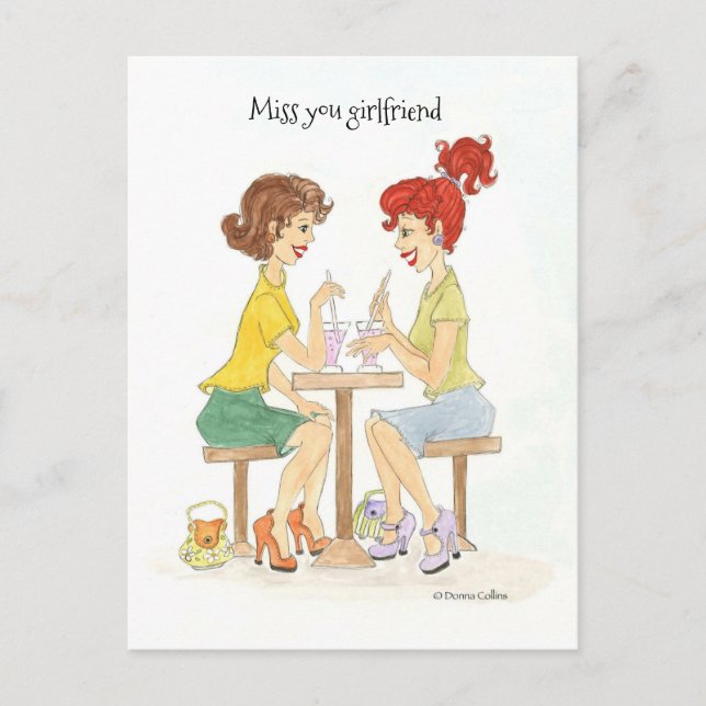 Tarjeta postal de Chicas de la señorita Soda (Anverso)