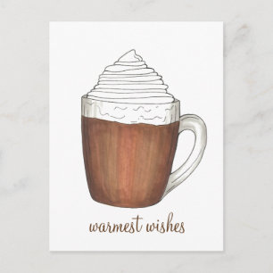 Tarjeta postal de chocolate caliente de cocoa dese