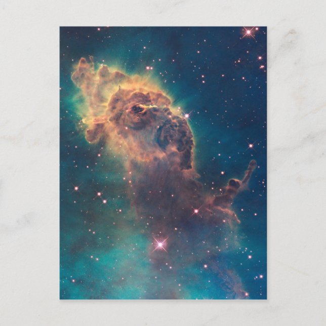 Tarjeta postal de chorro en la nebulosa de Carina (Anverso)
