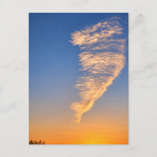 Tarjeta postal de cielo con nubes plumosas en pues