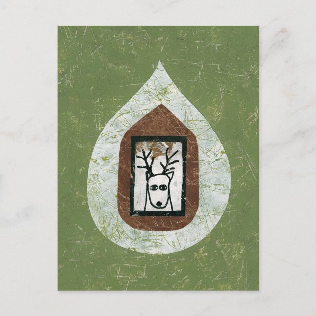 Tarjeta postal de ciervo esperando a que te vayas (Anverso)