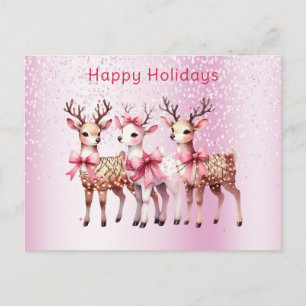 Tarjeta postal de ciervos de Navidad