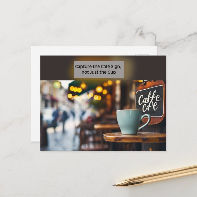 Tarjeta Postal de Cita de Café Artístico (Anverso/Reverso In Situ)